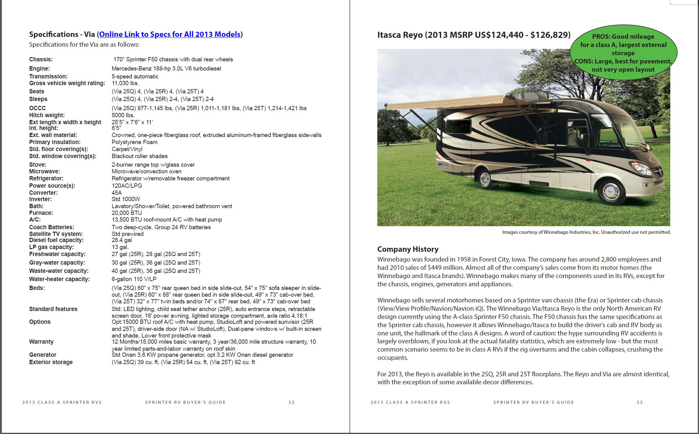 2013 Sprinter RV Buyer’s Guide