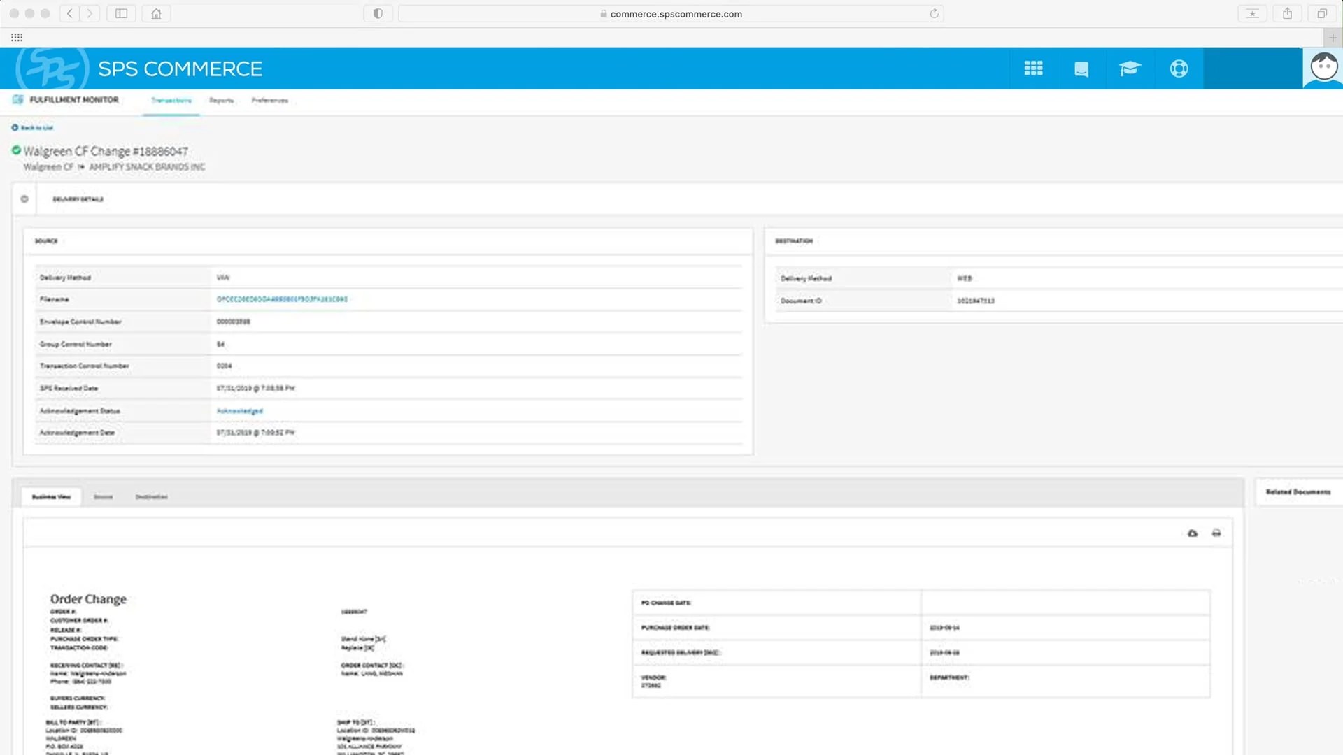 SAP S/4HANA SPS Commerce