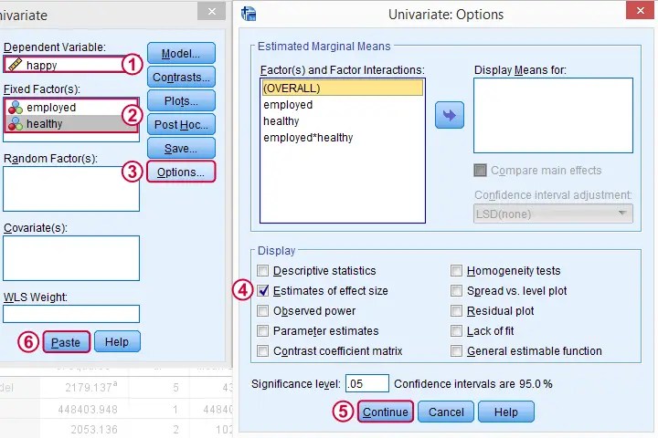 How to Get (Partial) Eta Squared from SPSS?