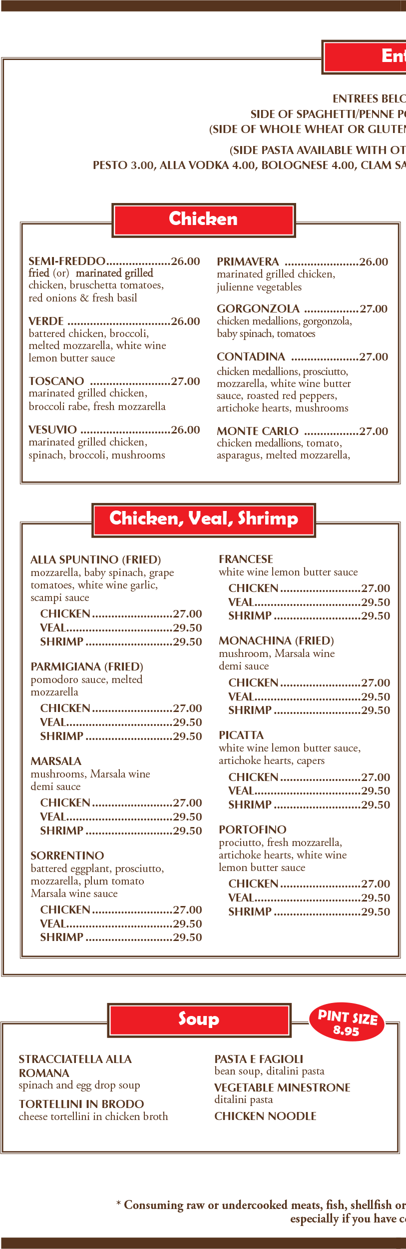 Menu Spuntino Online Italian Pizzeria & Restaurant