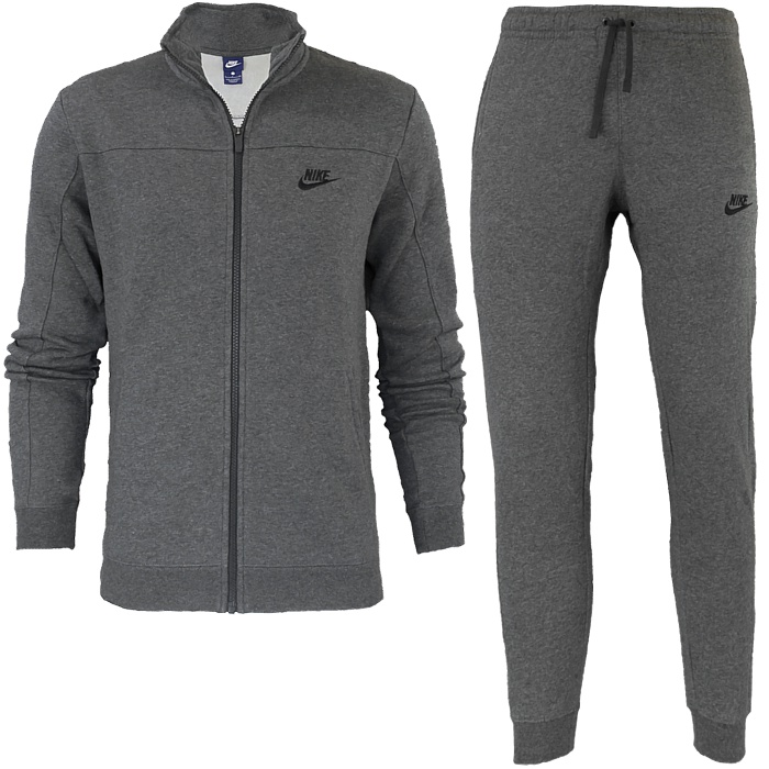 Nike Sportswear Fleece men tracksuit dark red gray sports suit jogging
