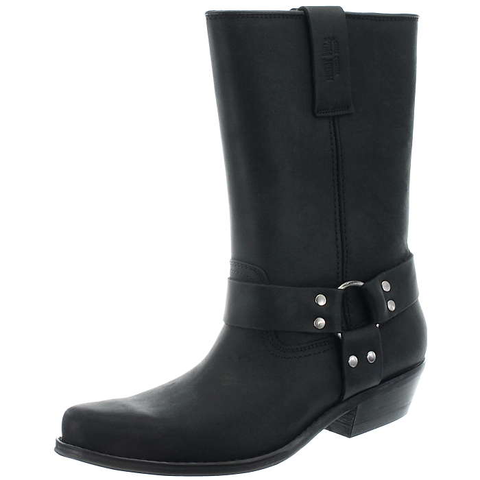 Johnny Bulls Cowboy Biker Boots schwarz braun Damen Leder Stiefel