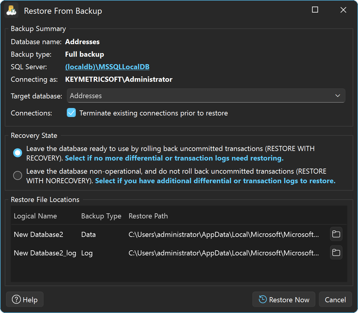 SQL Backup Master Backup Recovery