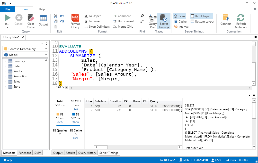 Analyze DirectQuery requests using DAX Studio SQLBI