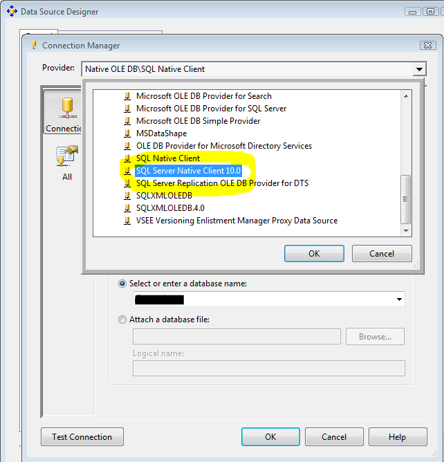 Resolving Analysis Services “The provider ‘SQLNCLI.1’ is not registered