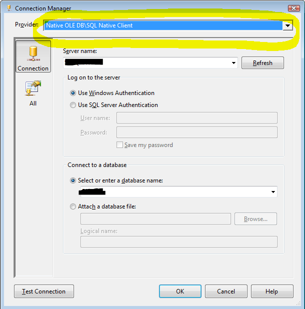 Resolving Analysis Services “The provider ‘SQLNCLI.1’ is not registered