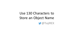 Use 130 Characters to Store an Object Name »