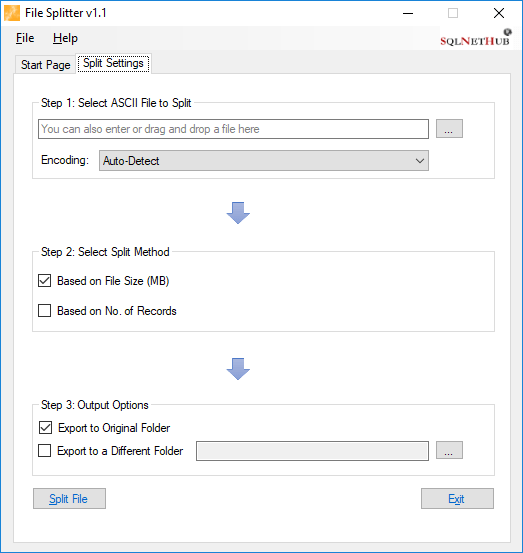 File Splitter Online Help