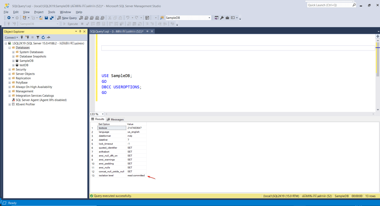 How Can I Check the Isolation Level for a Specific SQL Server Database
