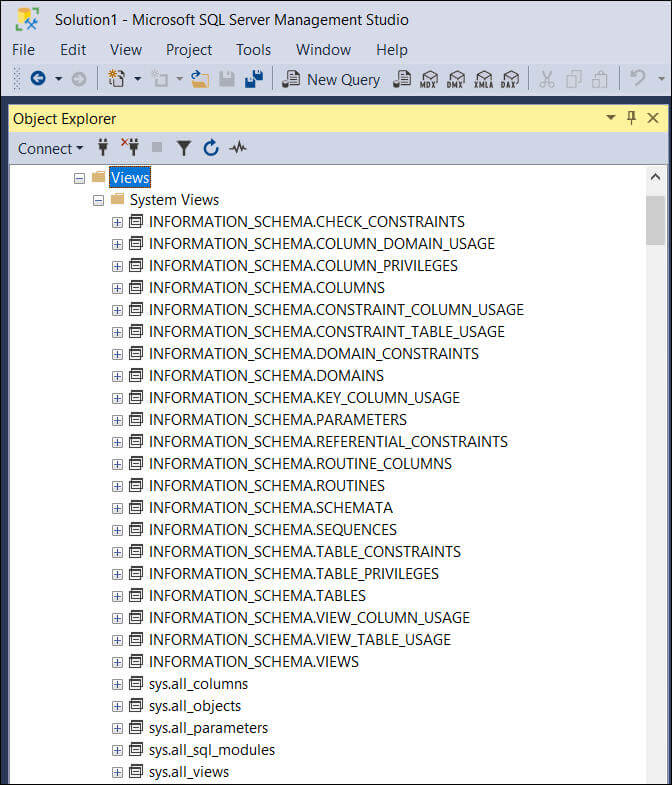 Views in SQL Server 2019 with SSMS SQLServerCentral