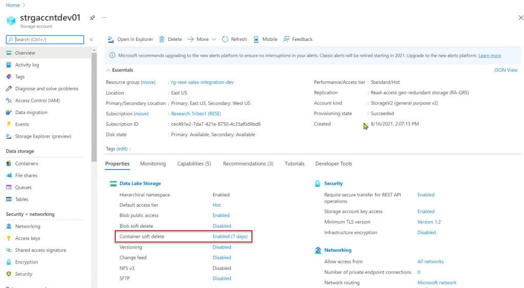 Prevent Accidental Data Deletion in Azure Storage Container with Soft