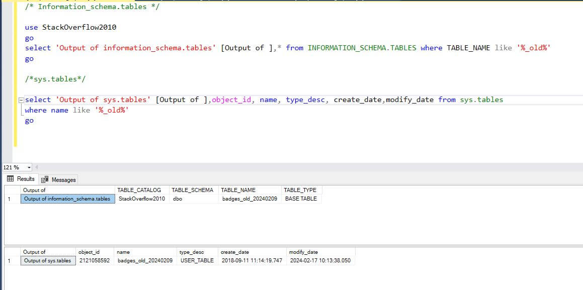 Find Unused or Backup Tables SQLServerCentral