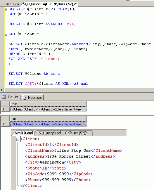Basics of XML and SQL Server, Part 4 Create an XML invoice with SSIS
