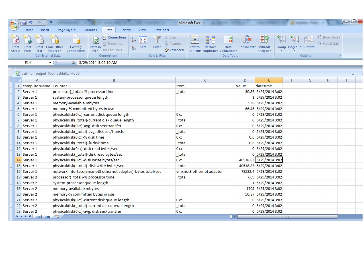 PowerShell Perfmon Counters into CSV File Multiple remote servers