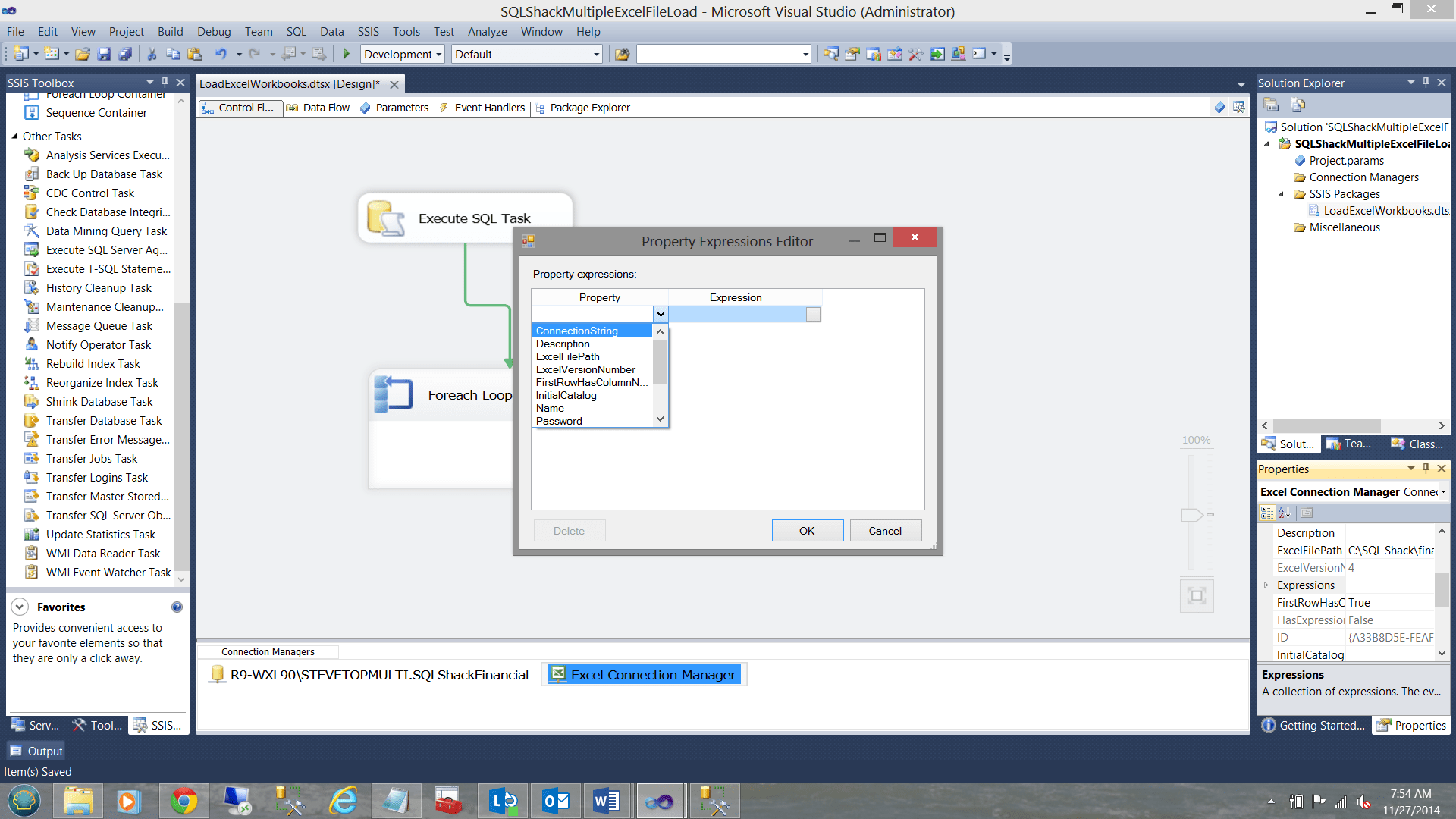 Excel in loading multiple workbooks into SQL Server
