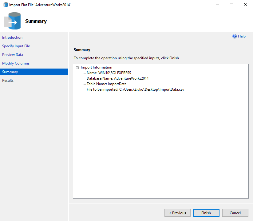 How to import a flat file into a SQL Server database using the Import