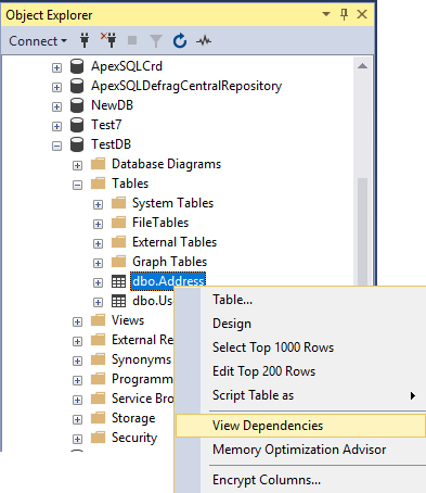 How to create a SQL dependency diagram in SQL Server