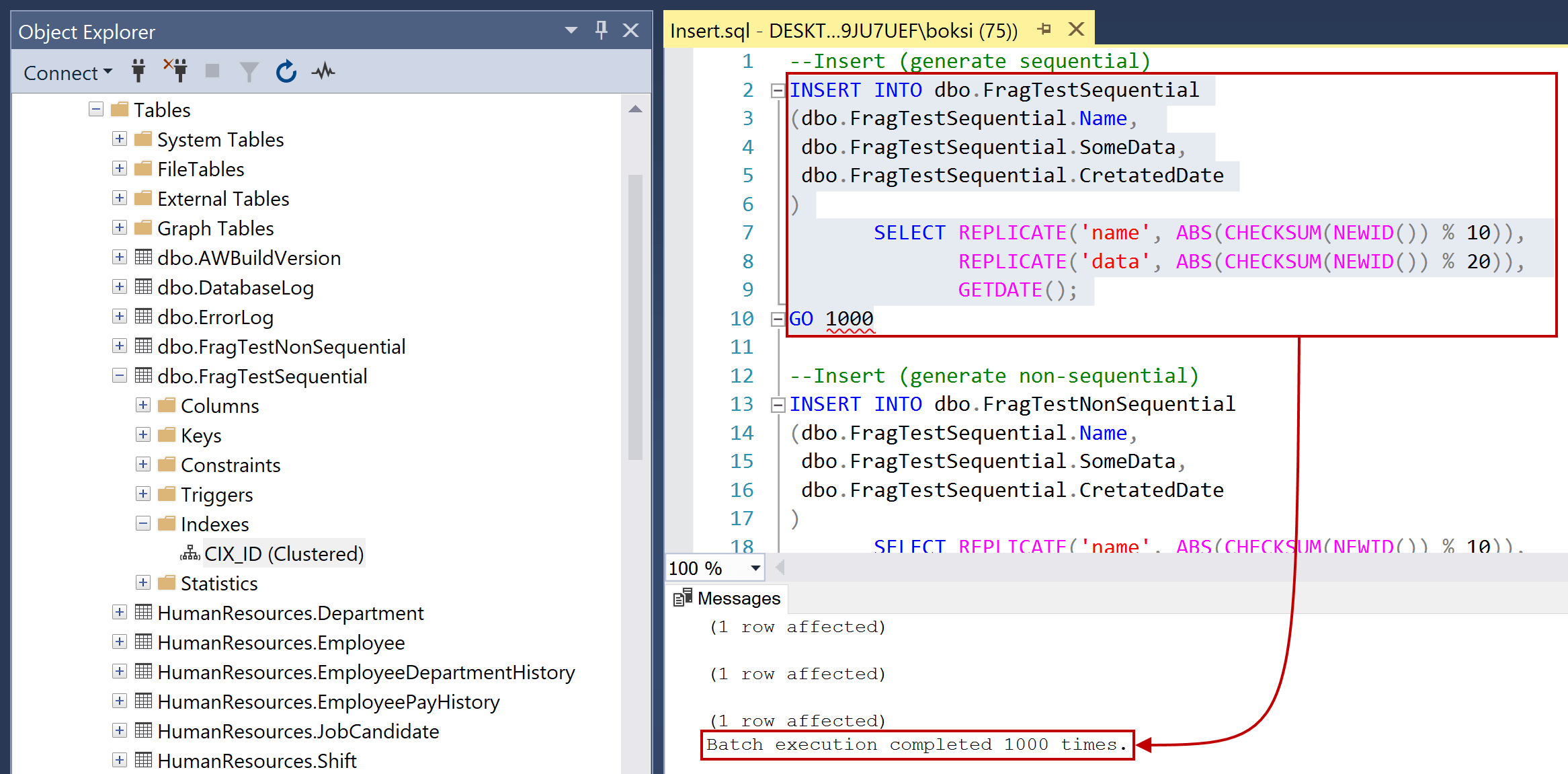 SQL index maintenance