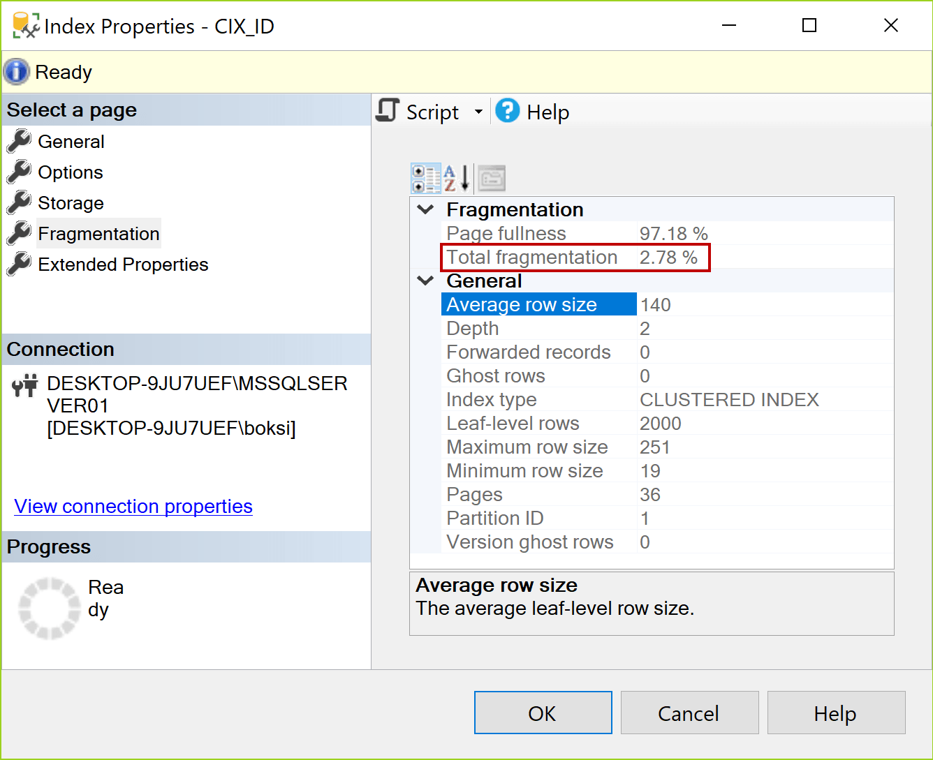 SQL Server Index Fragmentation Overview, 59 OFF