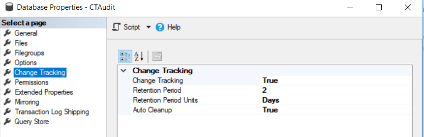 Creating a SQL Server audit using SQL Server Change Tracking