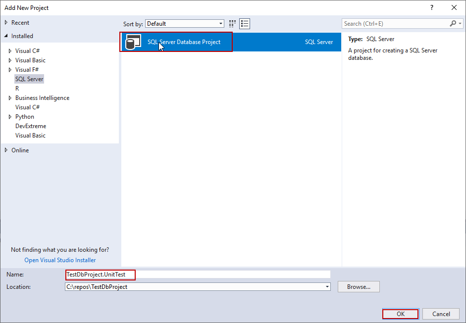 SQL Unit testing with the tSQLt framework and SQL Server Database