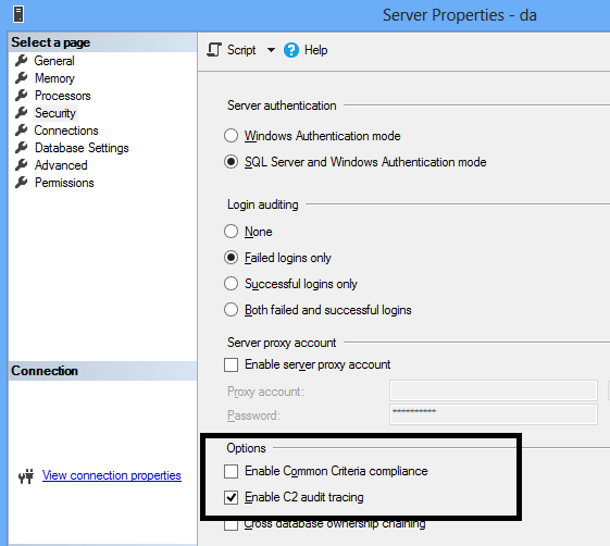 C2 auditing SQL Server Auditing and Common Criteria Compliance using