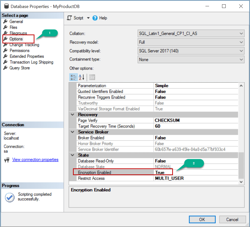 Restoring Transparent Data Encryption (TDE) enabled databases on a