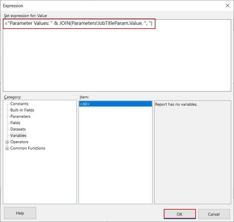 Using multivalue parameters in SSRS