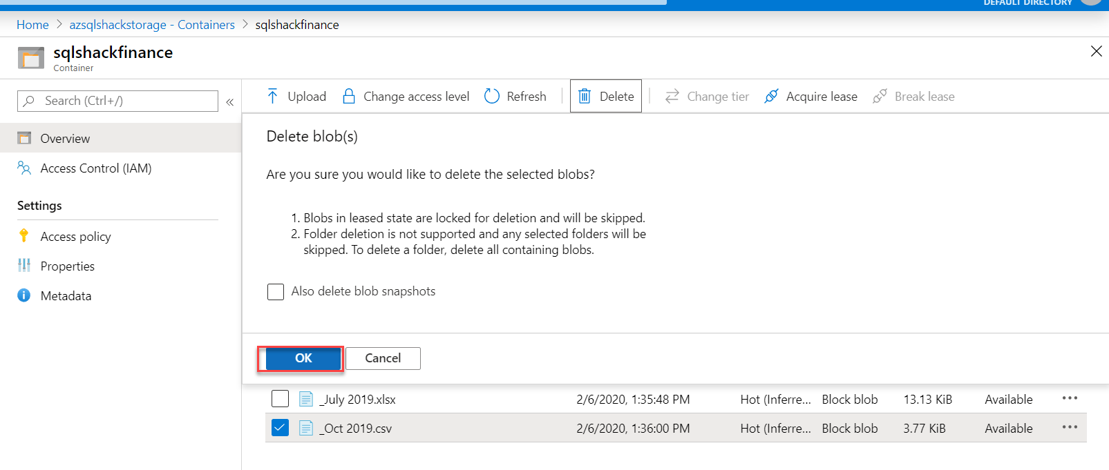 How to recover accidental deletes in Azure Blob Storage