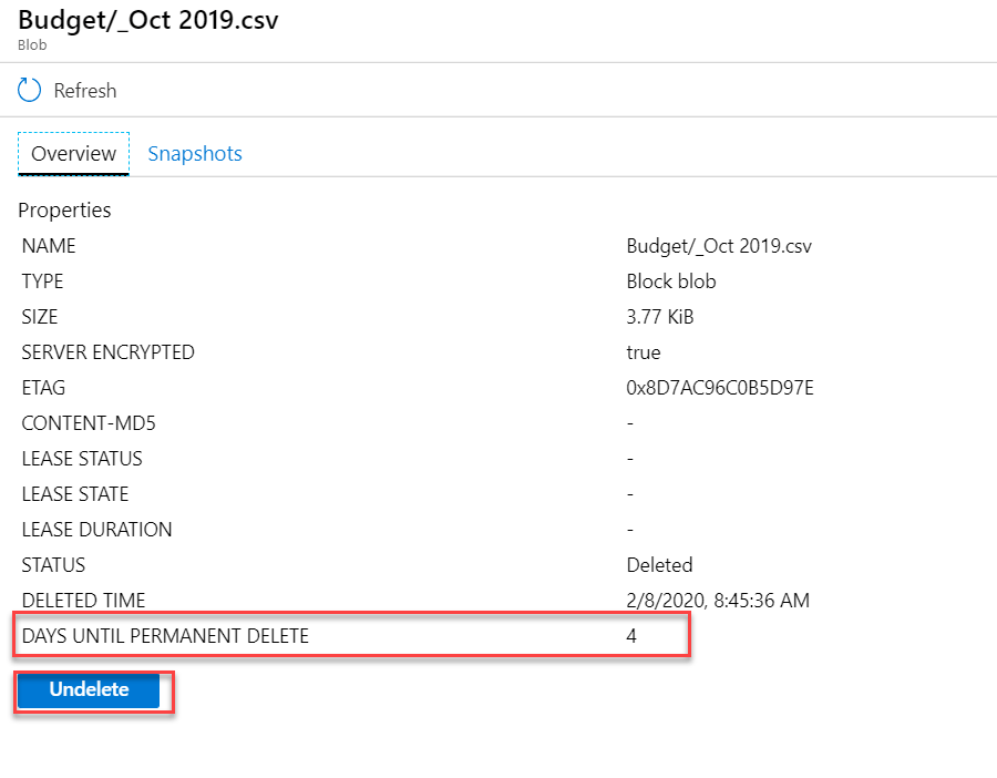 How to recover accidental deletes in Azure Blob Storage