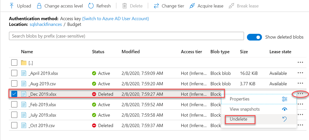 How to recover accidental deletes in Azure Blob Storage