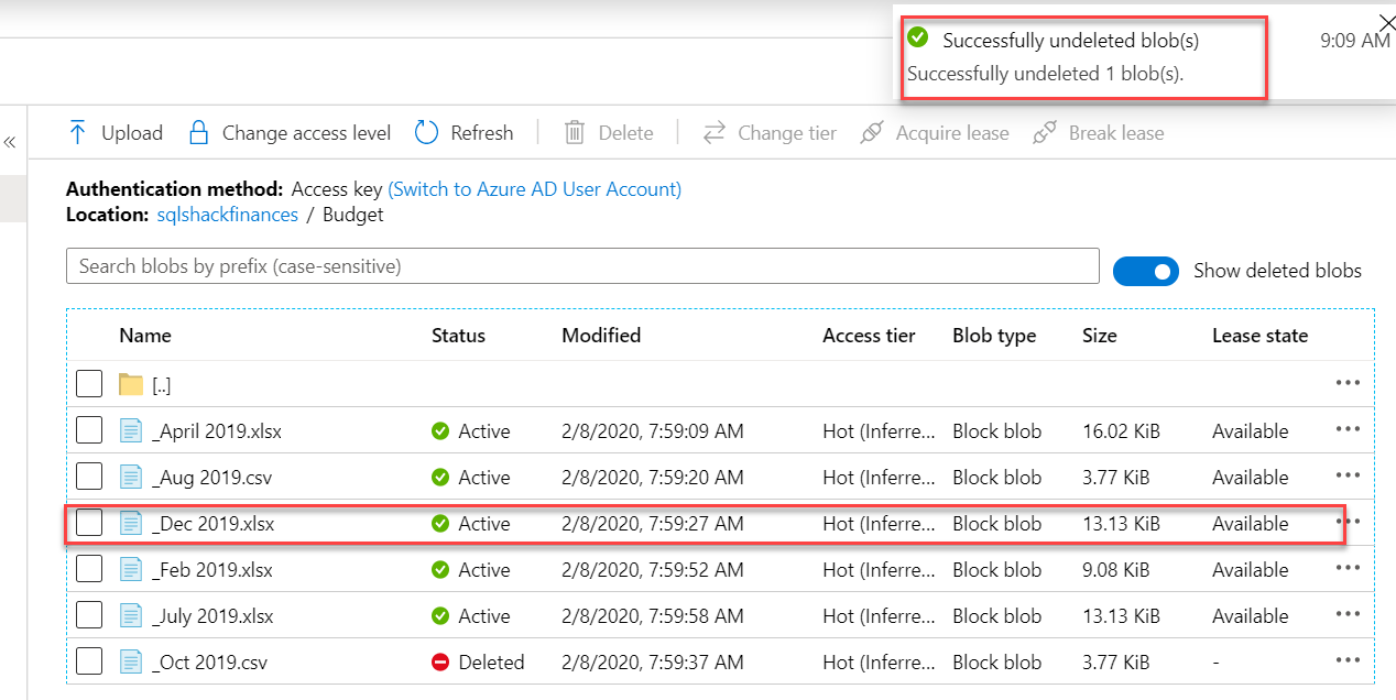 How to recover accidental deletes in Azure Blob Storage