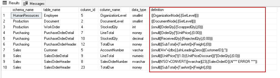 An overview of computed columns in SQL Server
