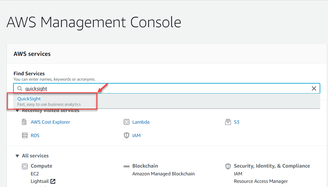 Getting started with Amazon QuickSight