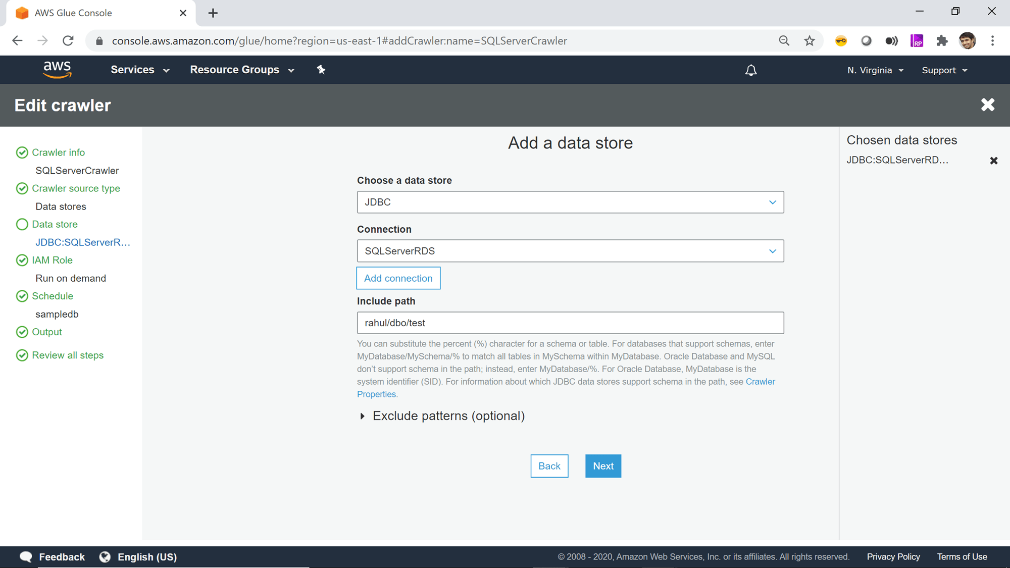 How to catalog AWS RDS SQL Server databases