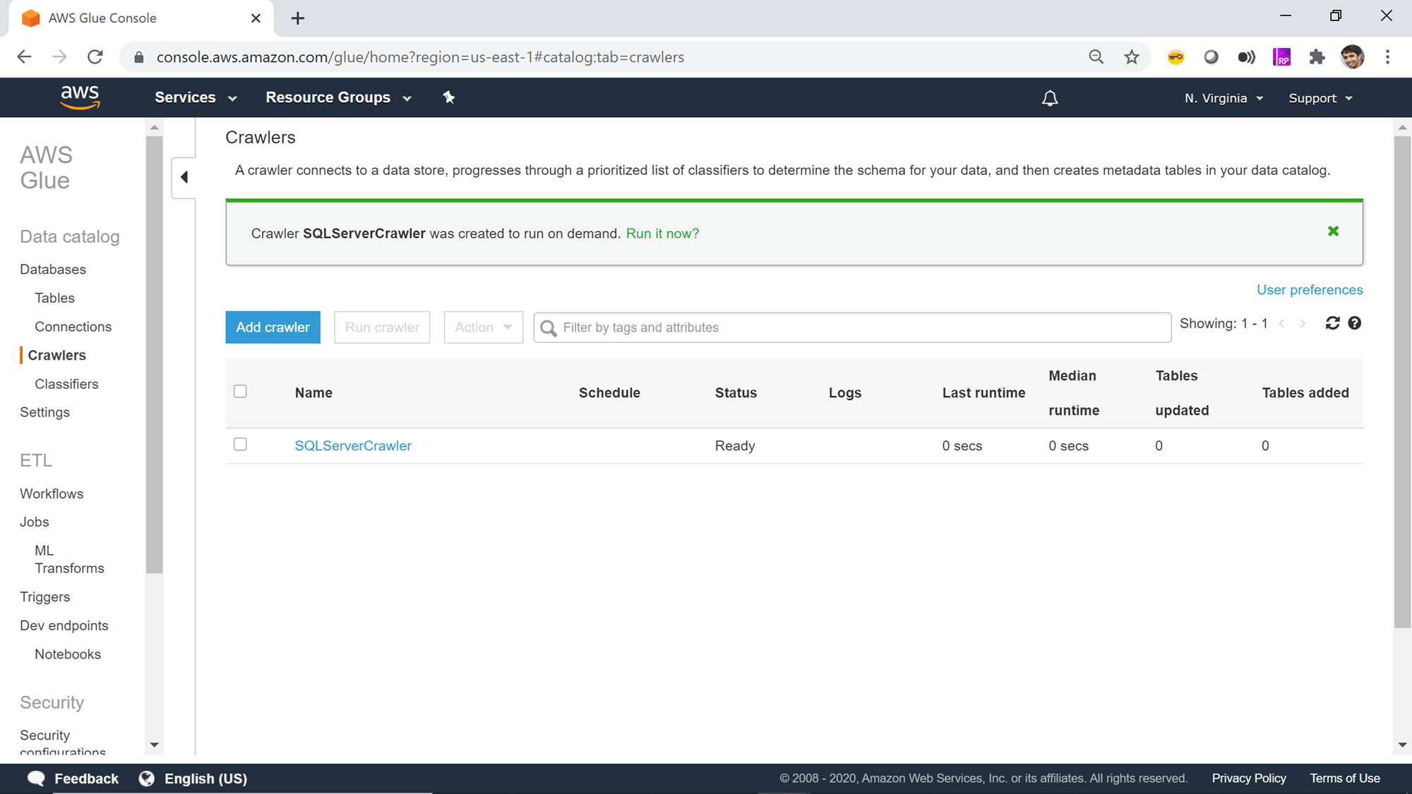 How to catalog AWS RDS SQL Server databases