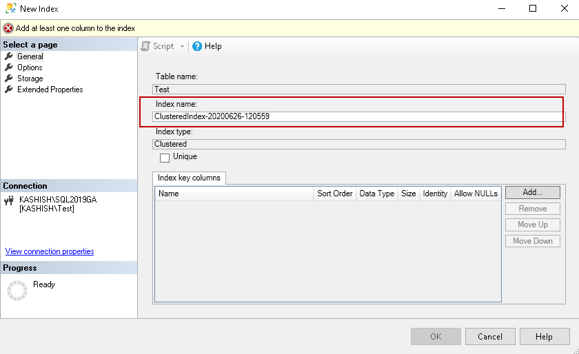 Explore SQL Server Index Properties in SSMS