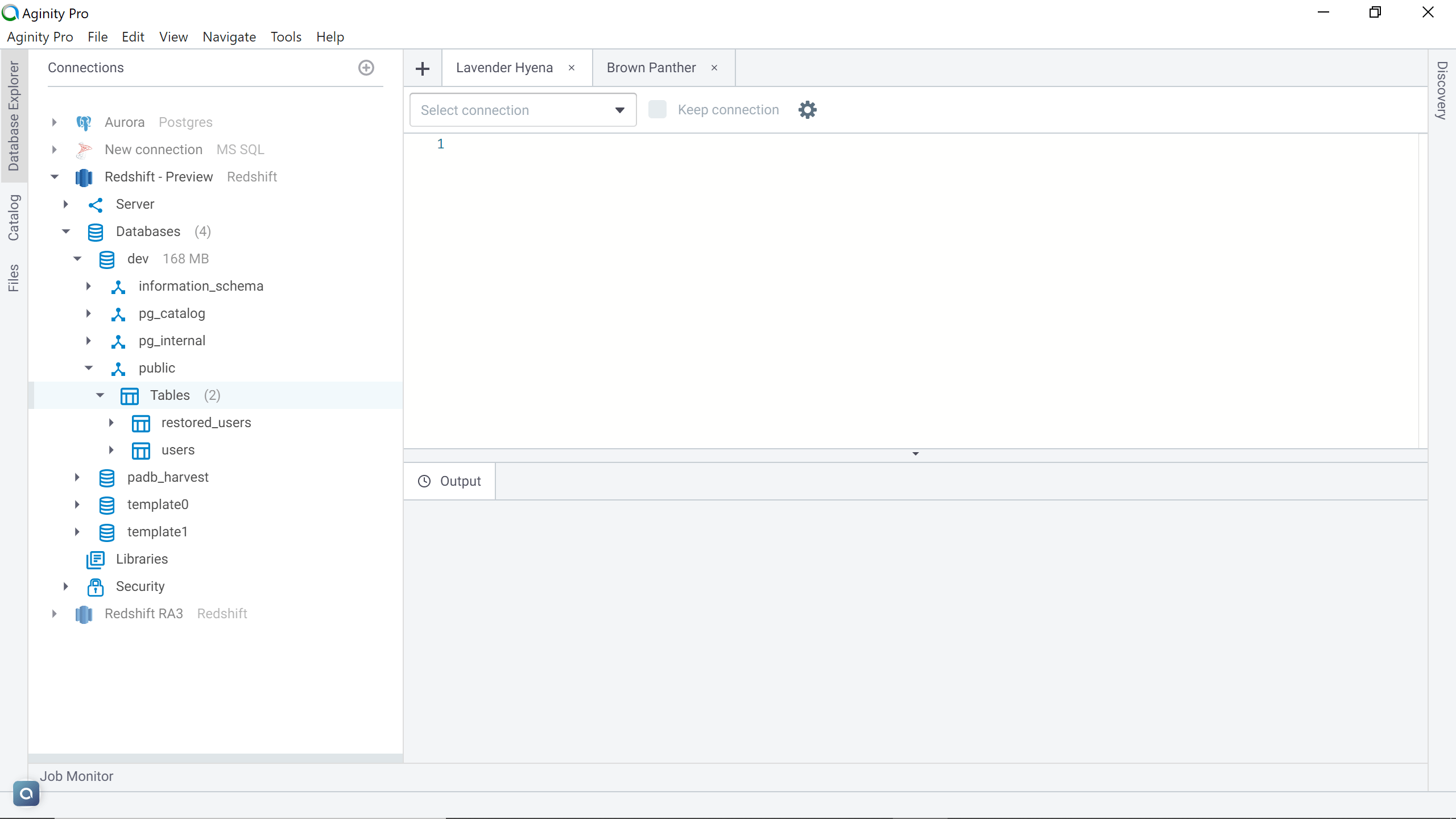 Restore tables in AWS Redshift clusters
