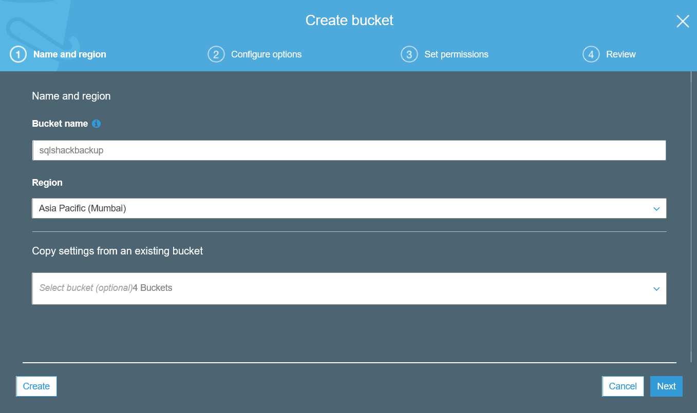 Backup SQL databases on the AWS S3 bucket using Windows PowerShell