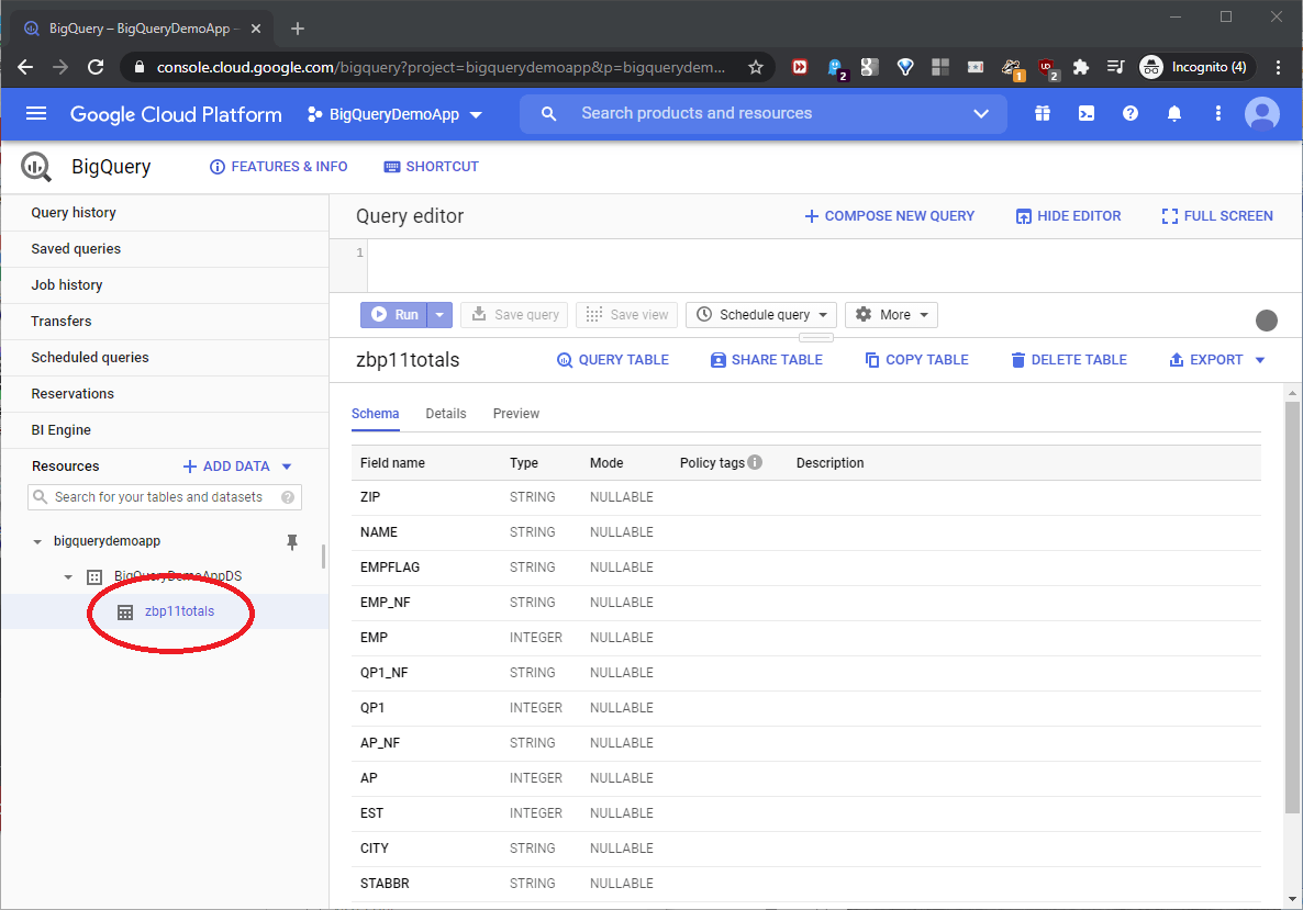 Build a Google BigQuery Resource