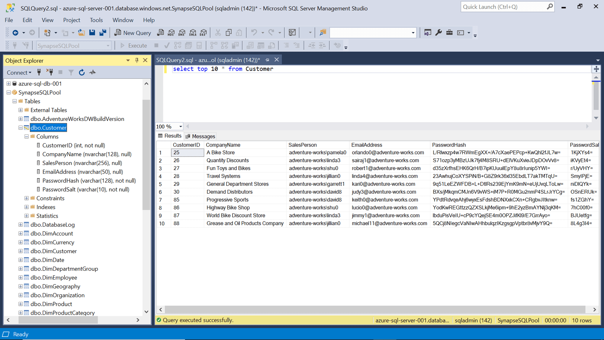 Populate Azure Synapse Analytics from Azure SQL databases using SSIS
