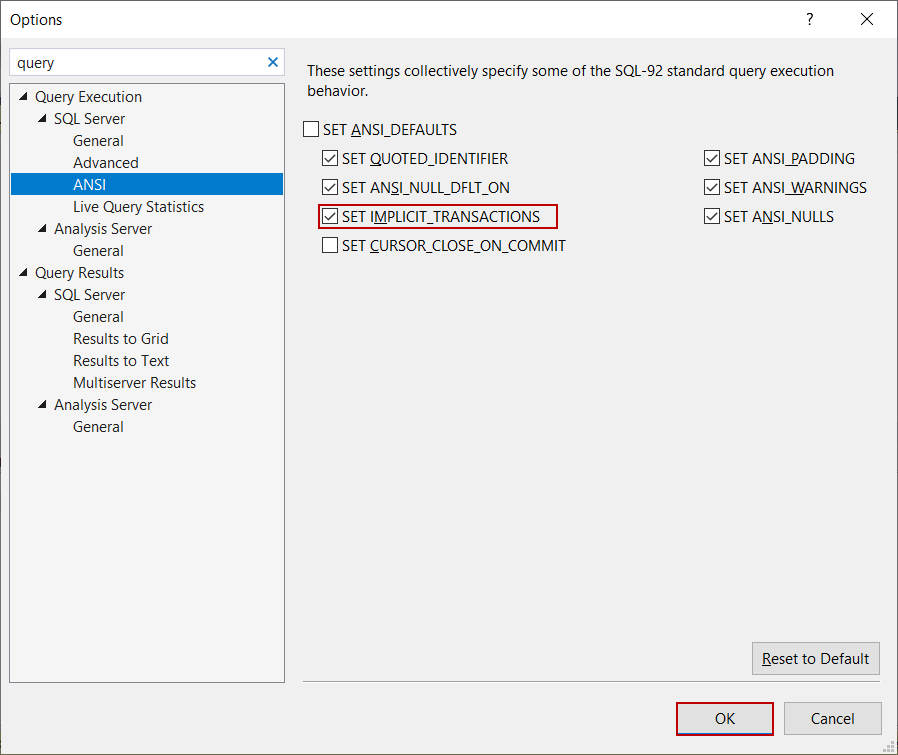 Modes of Transactions in SQL Server