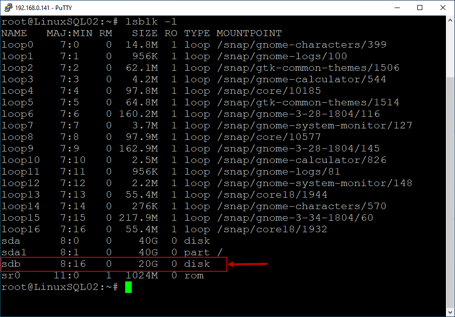 Move SQL databases to a different mount point Create a new mount point in Linux