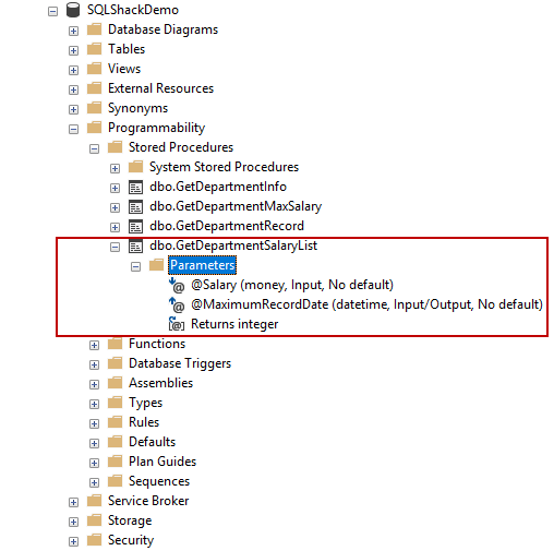 Using Stored Procedures with Return Values