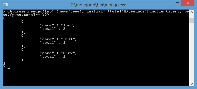 MongoDB count, group, distinct