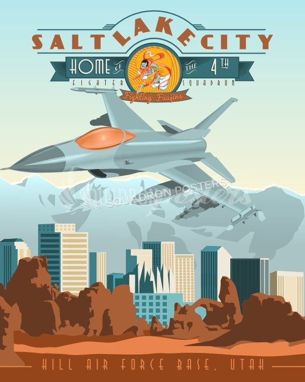 Hill AFB F16 4th FS "Fightin Fuujins" Squadron Posters