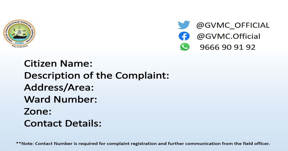 GVMC Property Tax Online Greater Vishakhapatnam Municipal Corporation