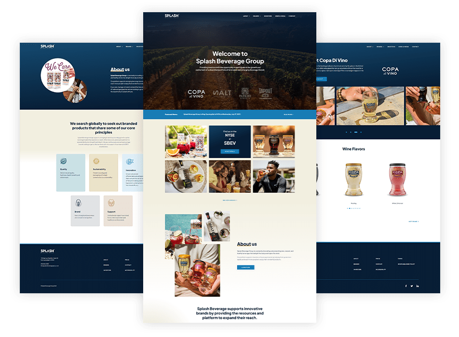 Case Study Splash Beverage Group site Development & Branding