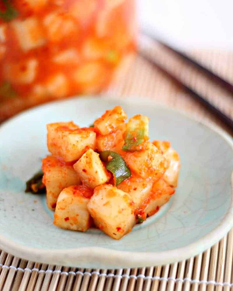 Easy Korean Radish Kimchi Recipe (Spicy Kkakdugi)