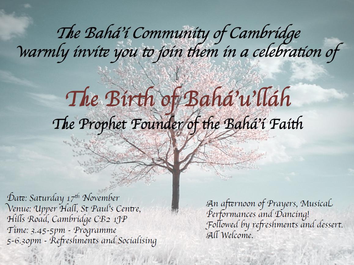 Holy Days Cambridge University Bahá’í Society